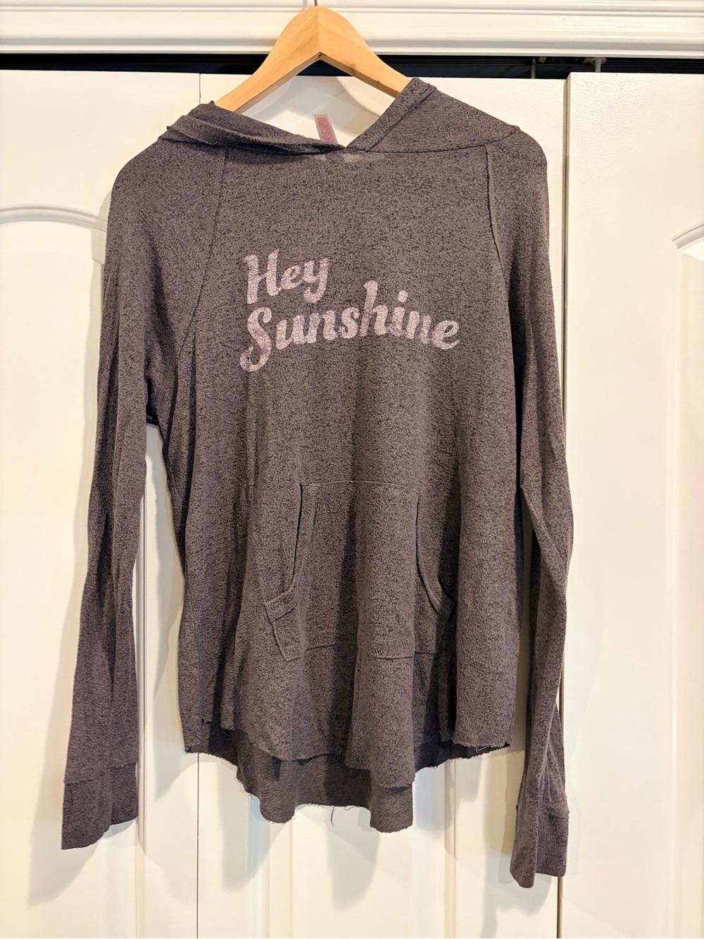 Xhilaration Heathered Charcoal 'Hey Sunshine' Hooded Pullover